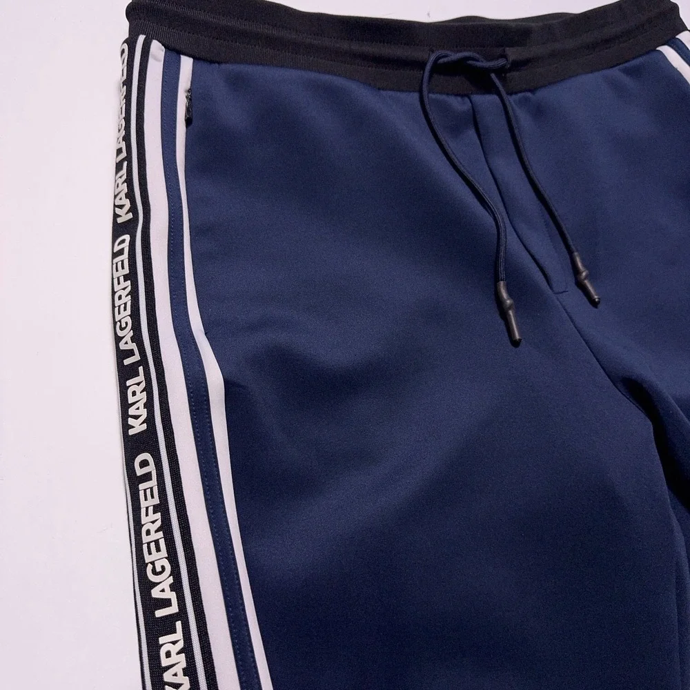 Karl Lagerfeld‎ Paris Jogger Sweatpants Mens Large Blue Colorblock Track